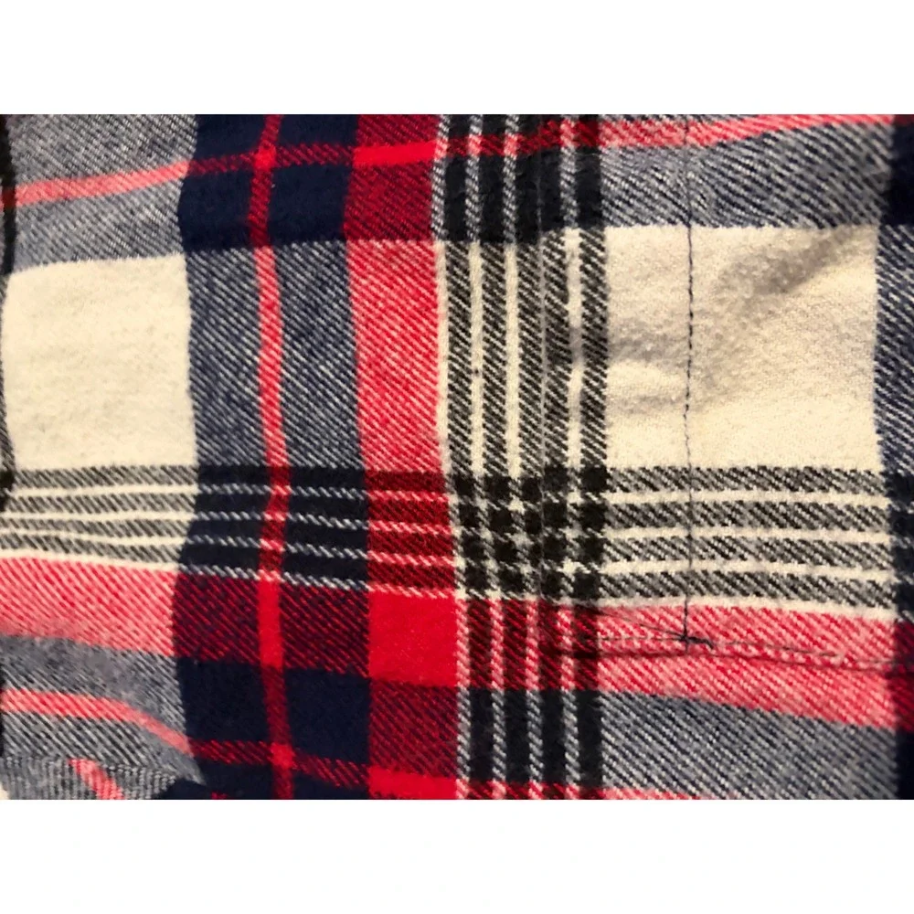Madewell Womens Red Navy Blue Plaid Flannel Button Down Shirt Size M Cotton - Picture 3 of 5